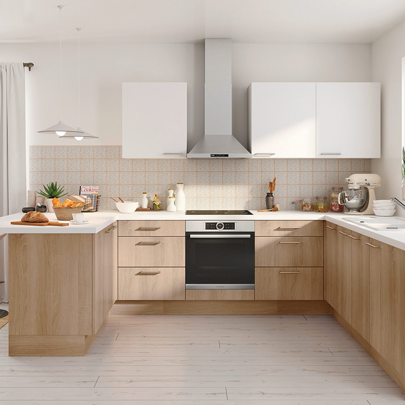 Carrelage mural cuisine marron