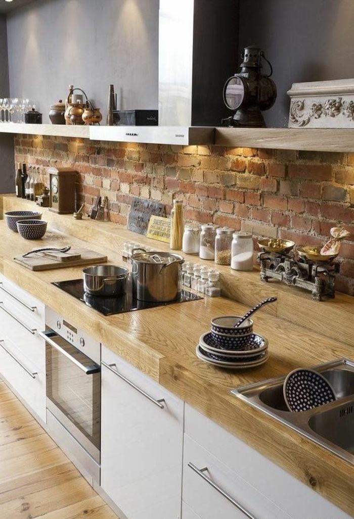 Plan de travail en bois massif cuisine