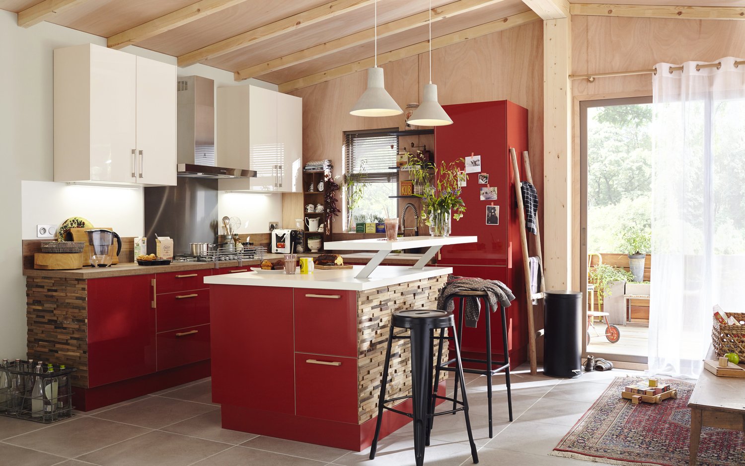Leroy merlin plan de travail cuisine rouge