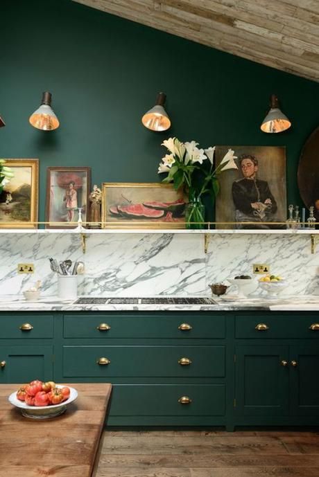 Deco cuisine vert fonce