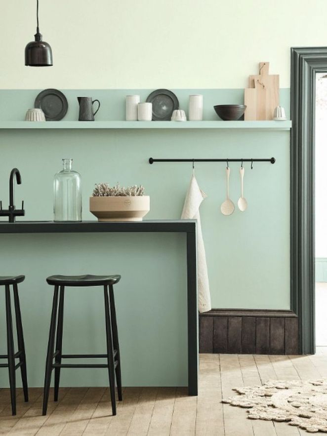 Décoration salon cuisine vert