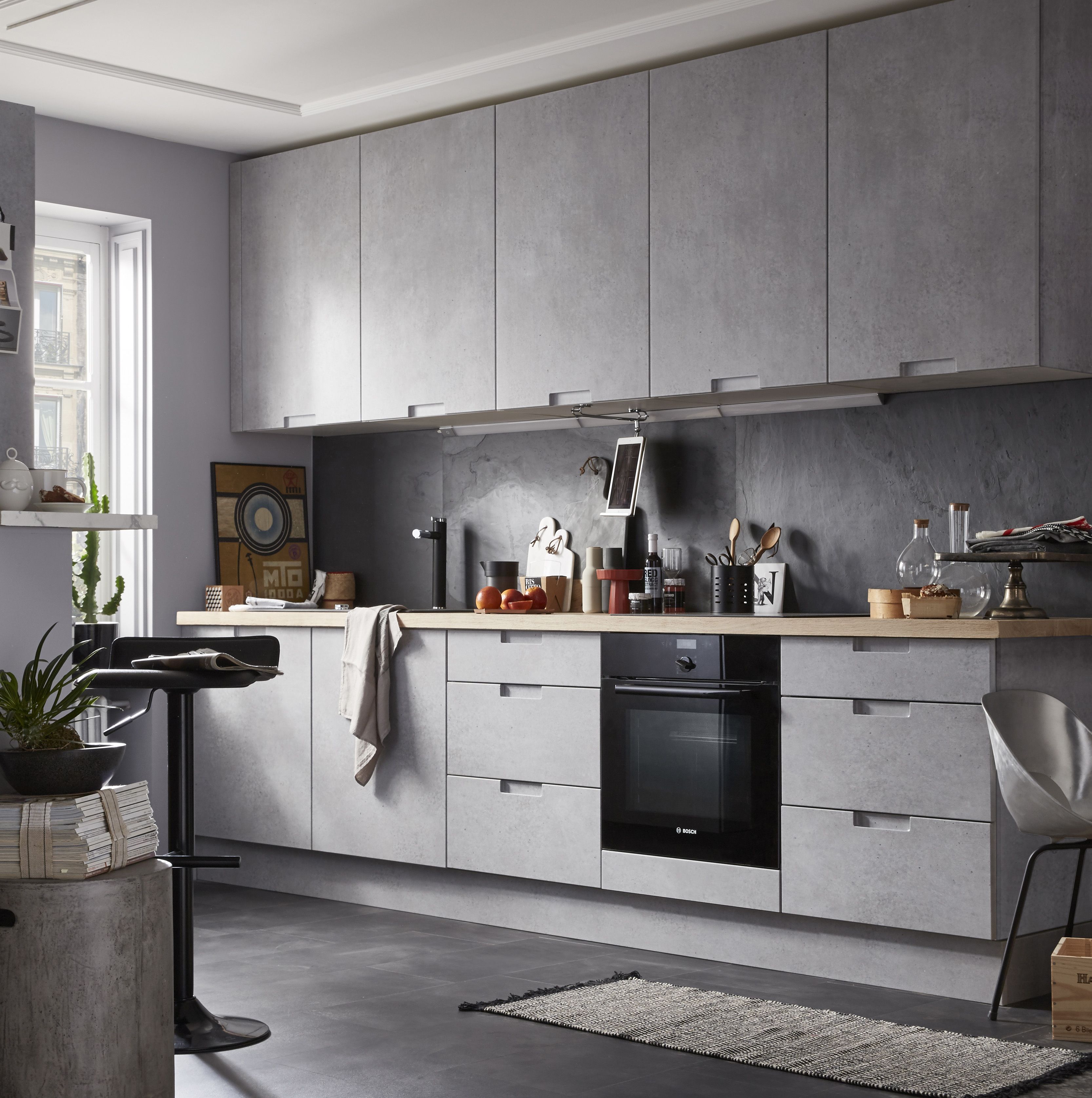 Modele cuisine moderne grise