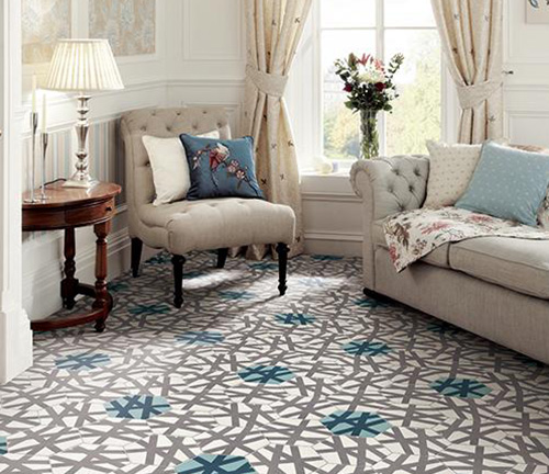Carrelage gris motif
