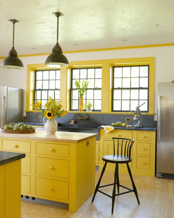 Deco cuisine jaune et vert