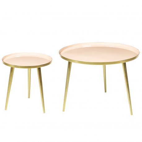 Table basse ronde dorée