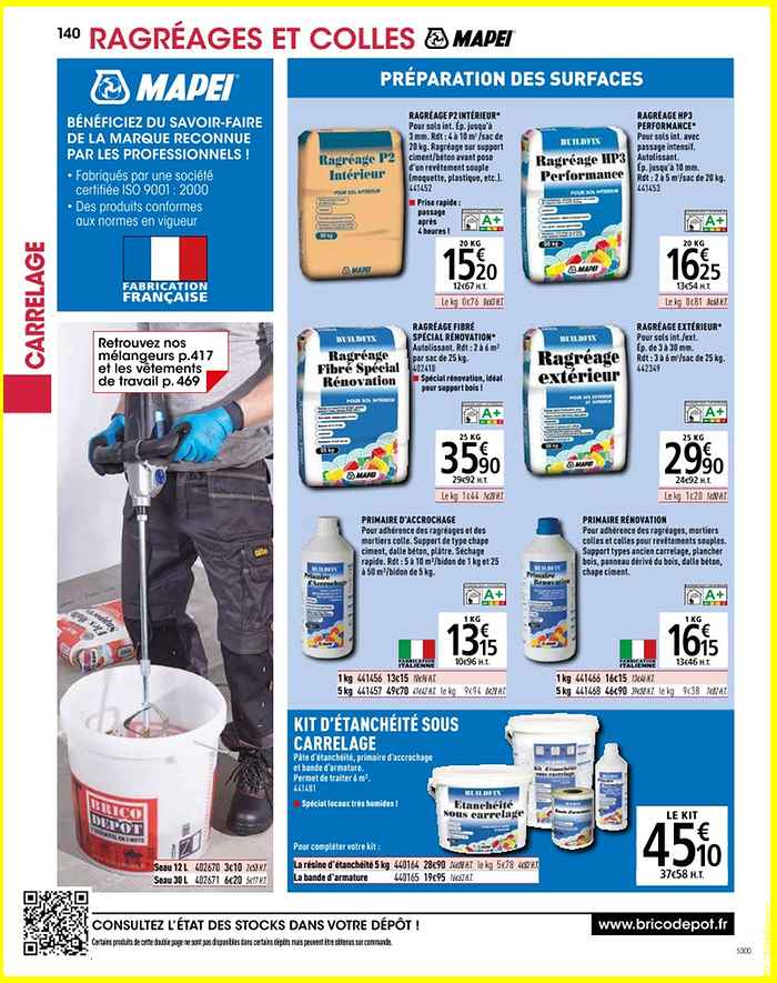 Sac joint carrelage brico depot