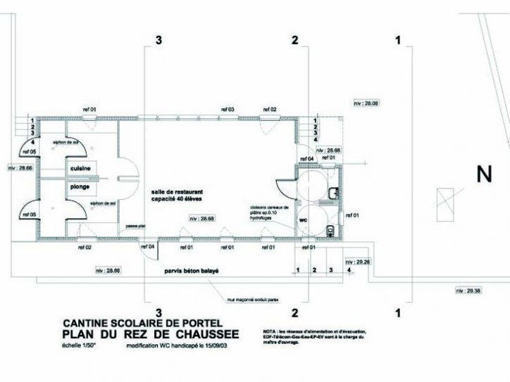 Plan cuisine scolaire