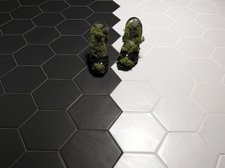 Carrelage tomette grise