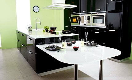 Plan de travail pour cuisine en verre