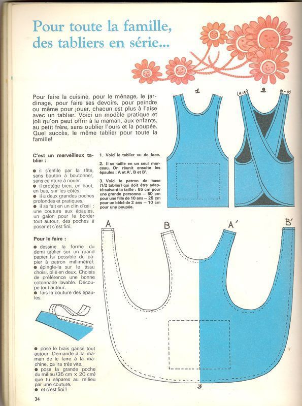 Tuto demi tablier de cuisine