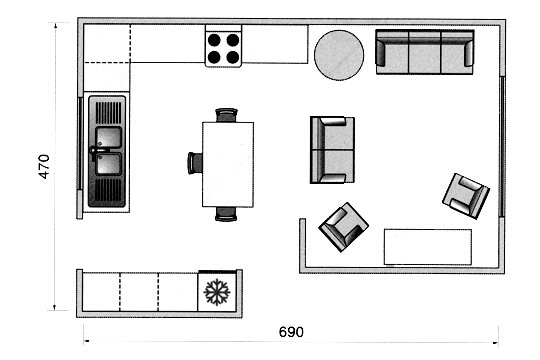 Plan de sejour cuisine