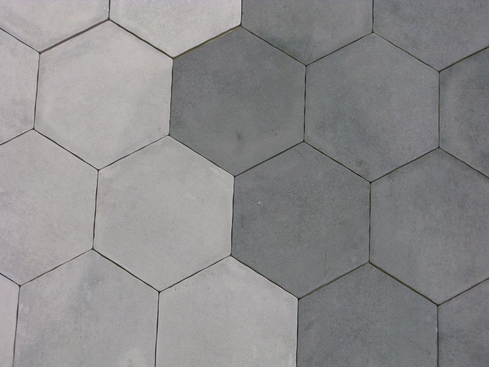 Carrelage hexagonal gris