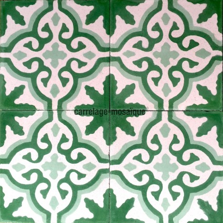 Carrelage imitation carreaux de ciment vert