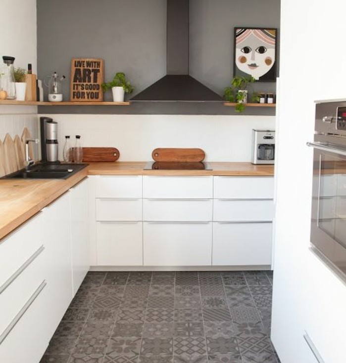 Idee deco cuisine blanche et verte