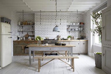 Deco cuisine gris et bois