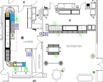 Plan de travail cuisine de restaurant