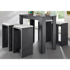 Table de cuisine haute grise