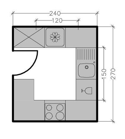 Plan cuisine carré