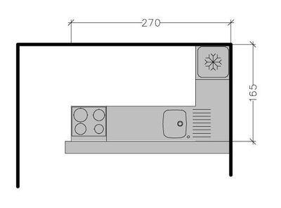 Plan d'une cuisine mini