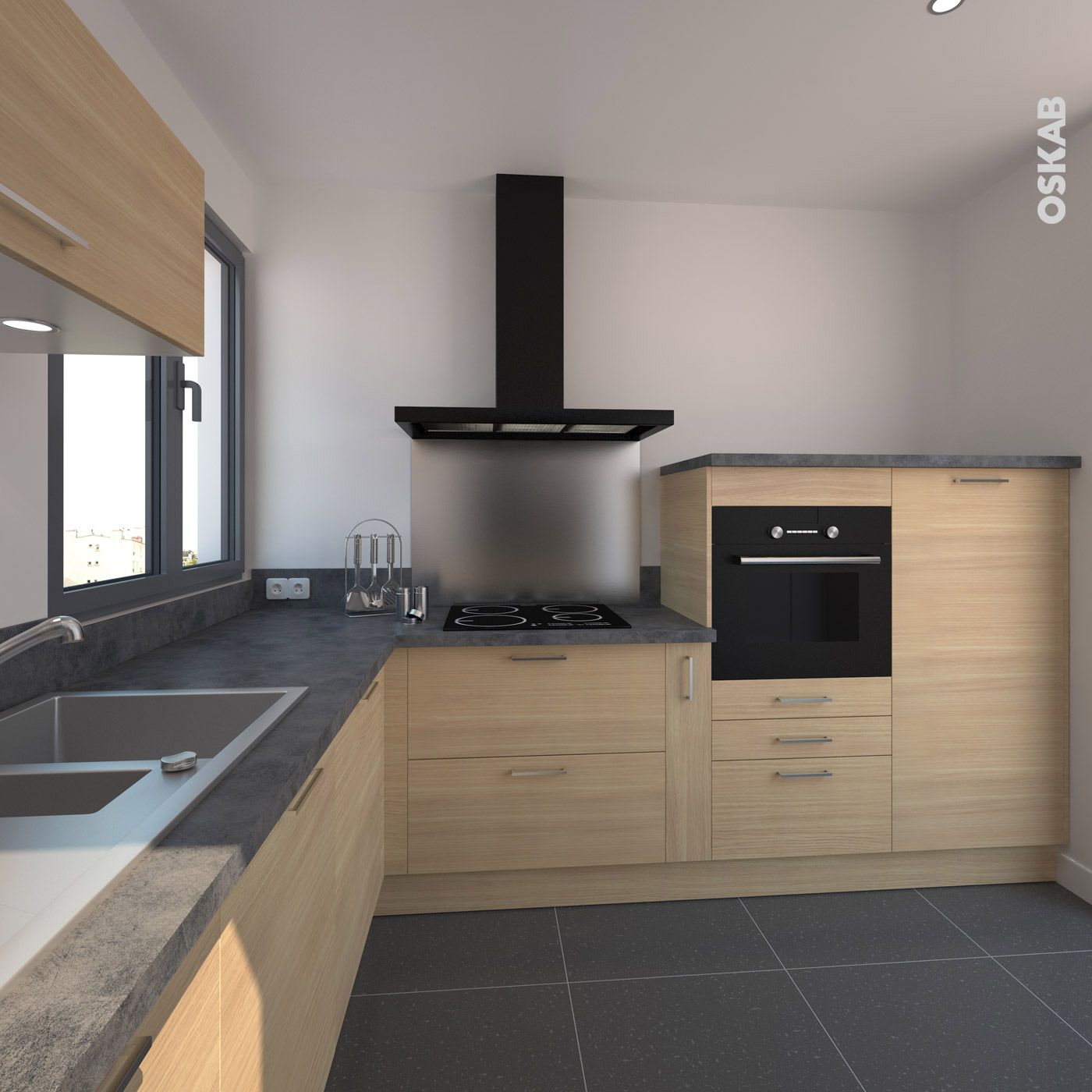 Photo cuisine en bois clair