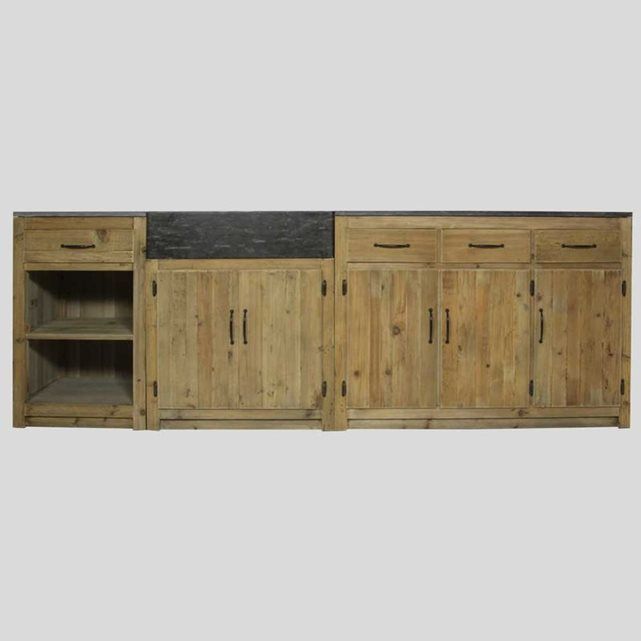 Meuble de cuisine en bois recycle