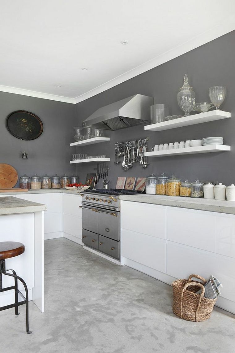 Peinture mur cuisine moderne