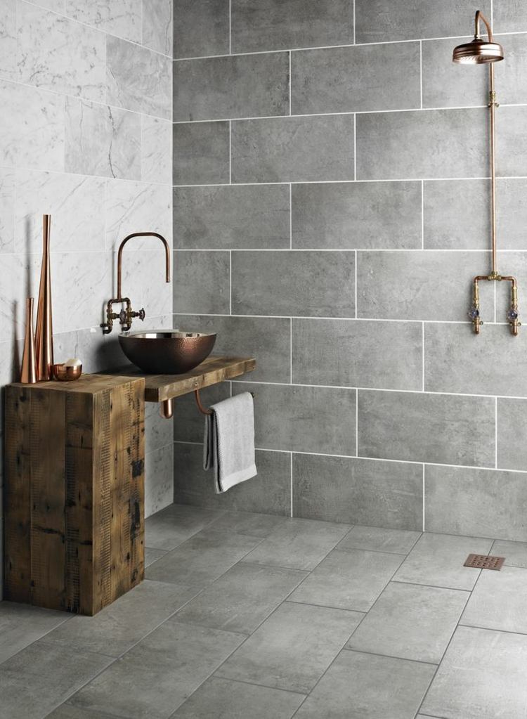 Carrelage gris pour salle de bain