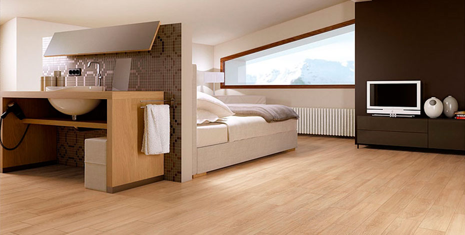 Carrelage motif parquet