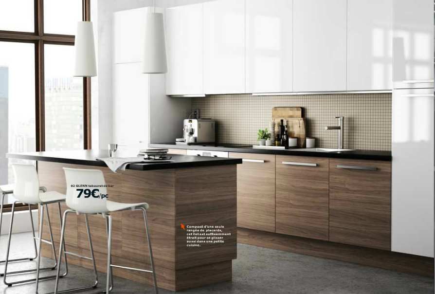 Meuble haut cuisine blanc et bois