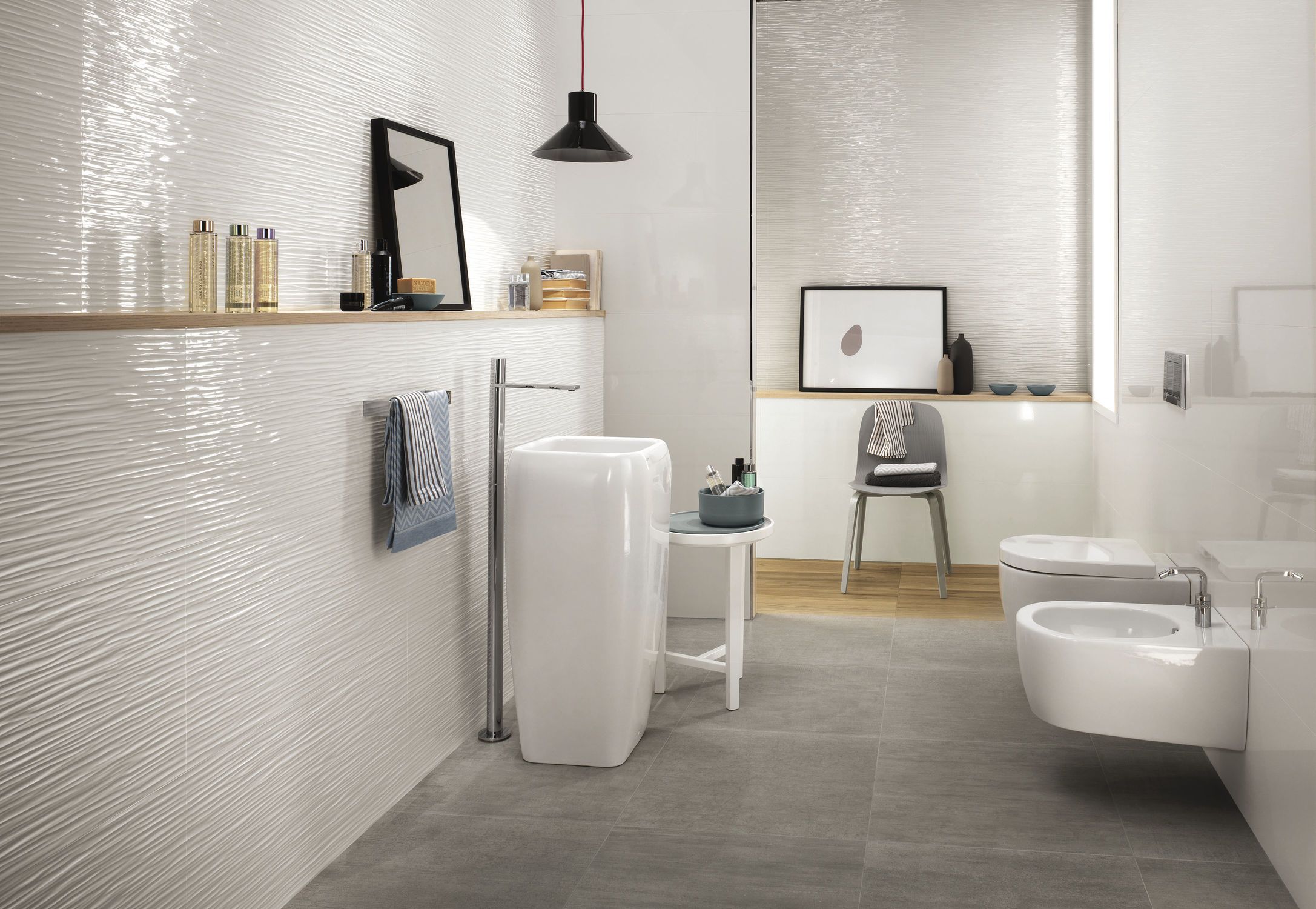 Carrelage salle de bain vagues