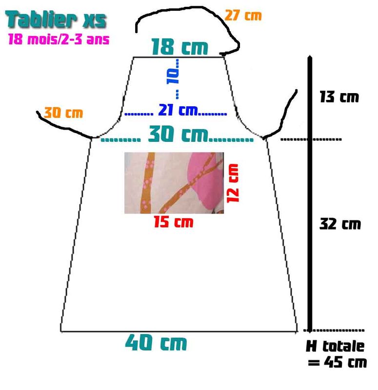 Patron tablier de cuisine pour fillette