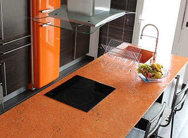 Plan de travail cuisine en lave émaillée
