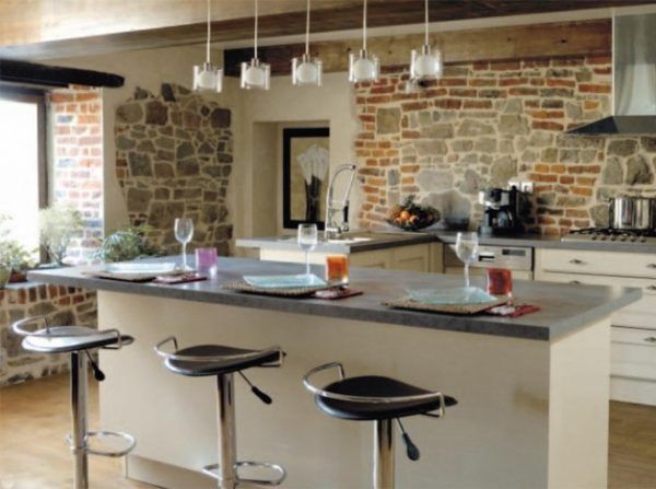 Exemple de cuisine ilot central