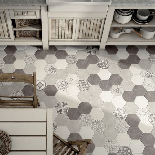 Carrelage hexagonal gres