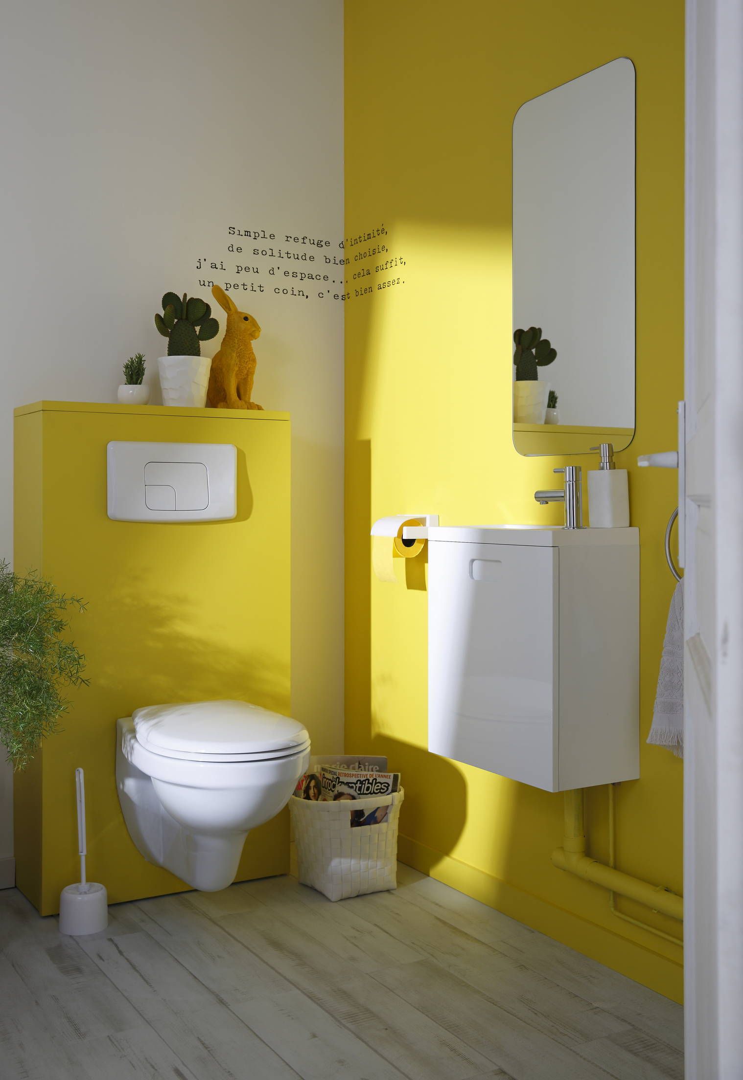Carrelage wc jaune