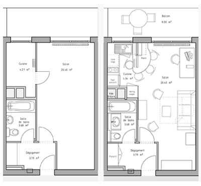 Exemple plan salon cuisine