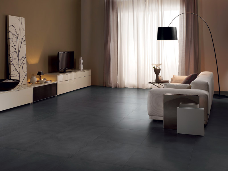 Carrelage gris brillant ou mat