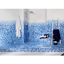 Carrelage dégradé bleu