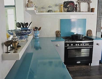 Plan de travail cuisine en lave emaillee