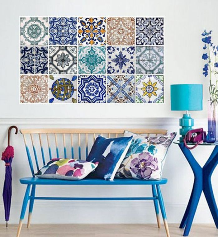 Carrelage mural cuisine coloré