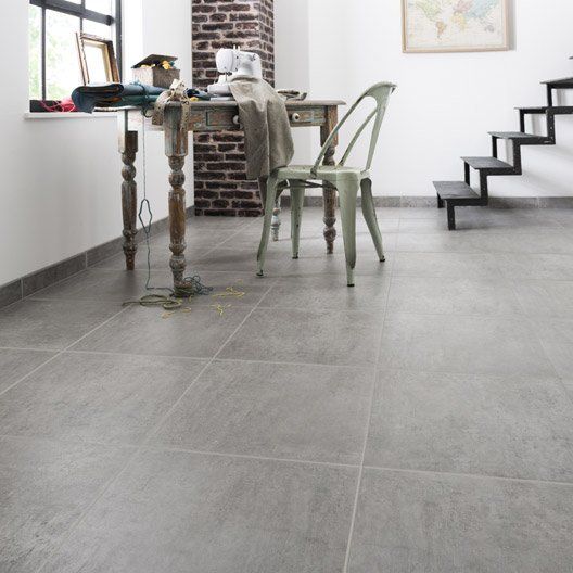 Carrelage gris effet beton