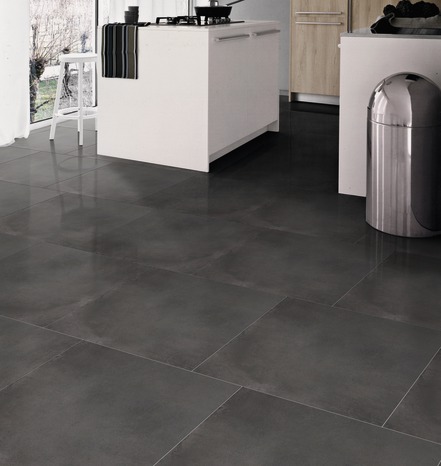 Carrelage ciment anthracite