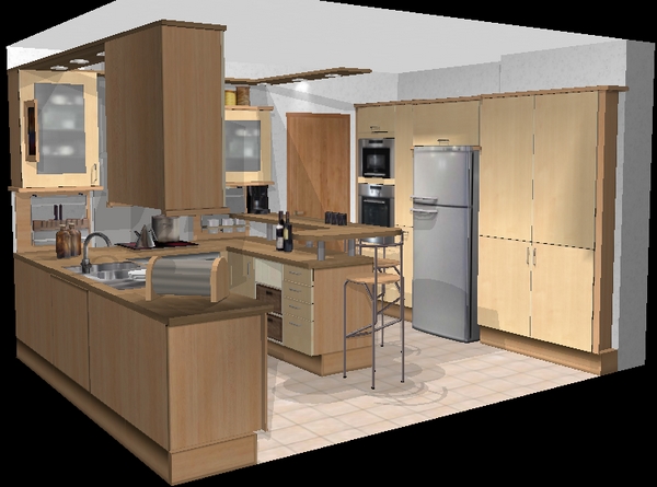 Plan de cuisine en long