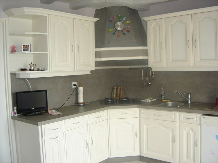 Modele de cuisine rustique repeinte