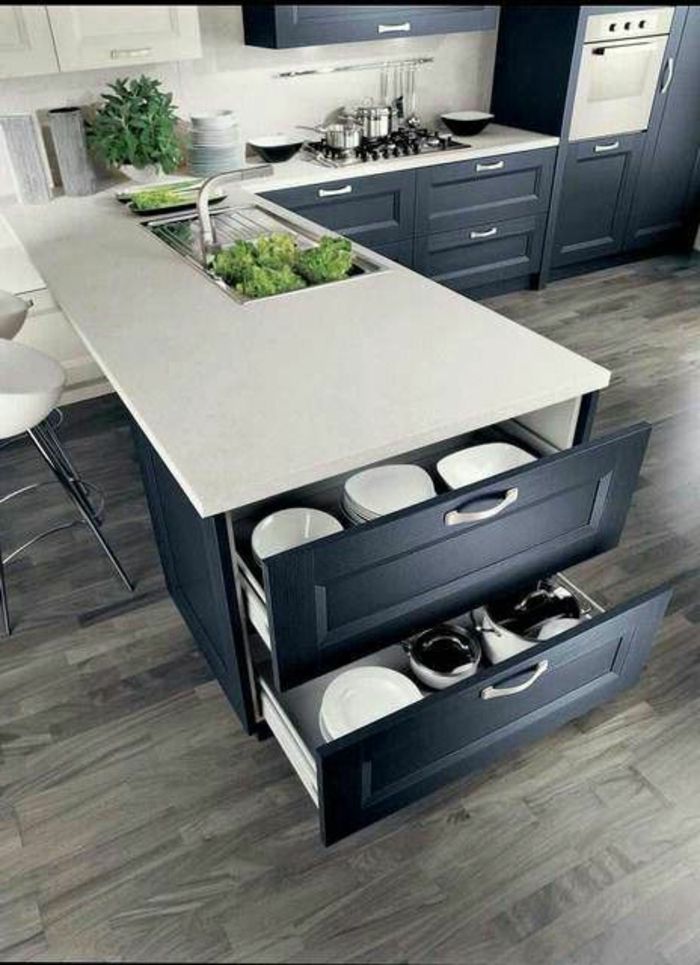Deco salon cuisine parquet