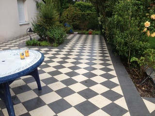 Carrelage exterieur damier