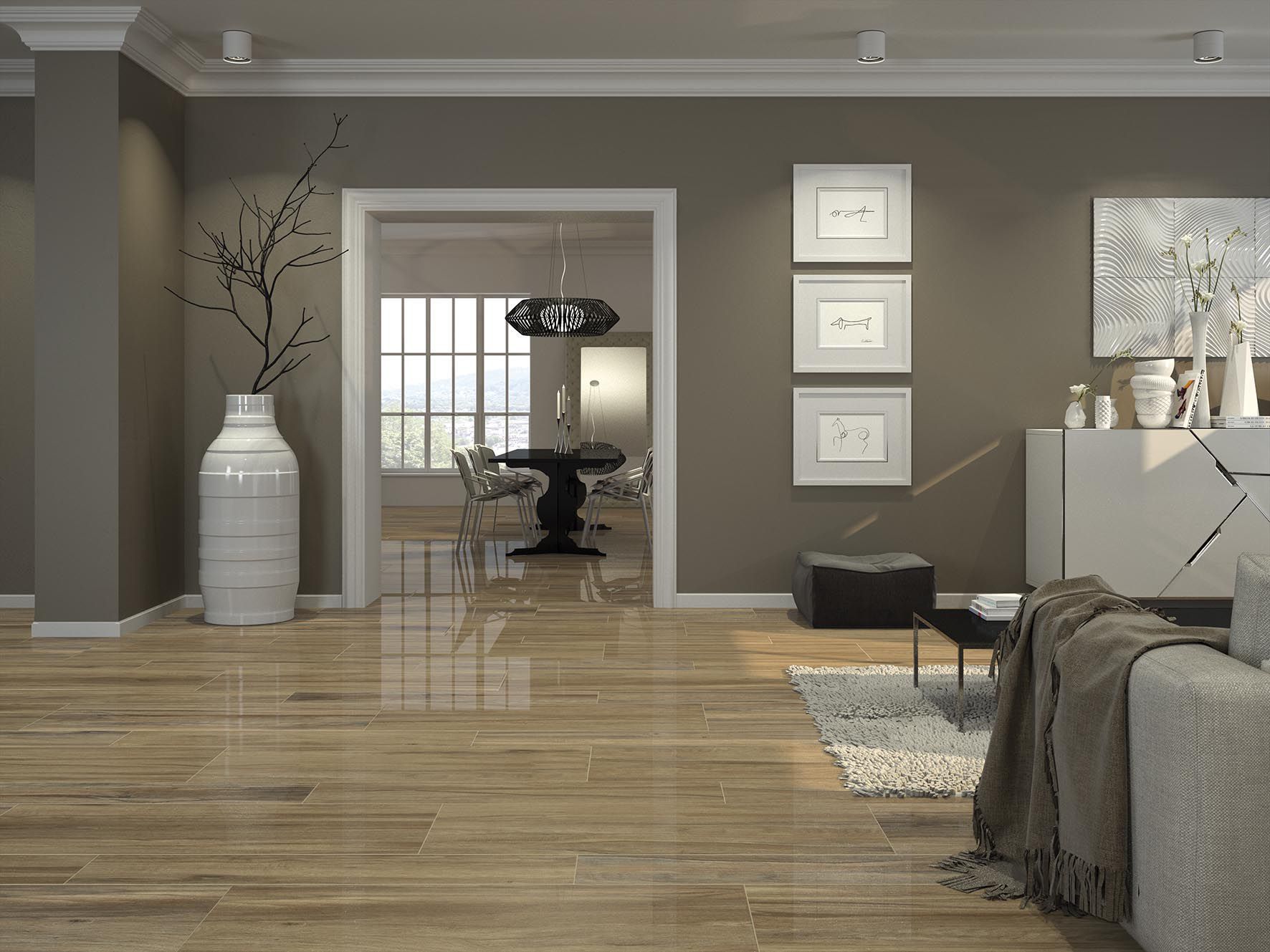Carrelage mat brillant