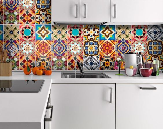 Carrelage mural cuisine vintage
