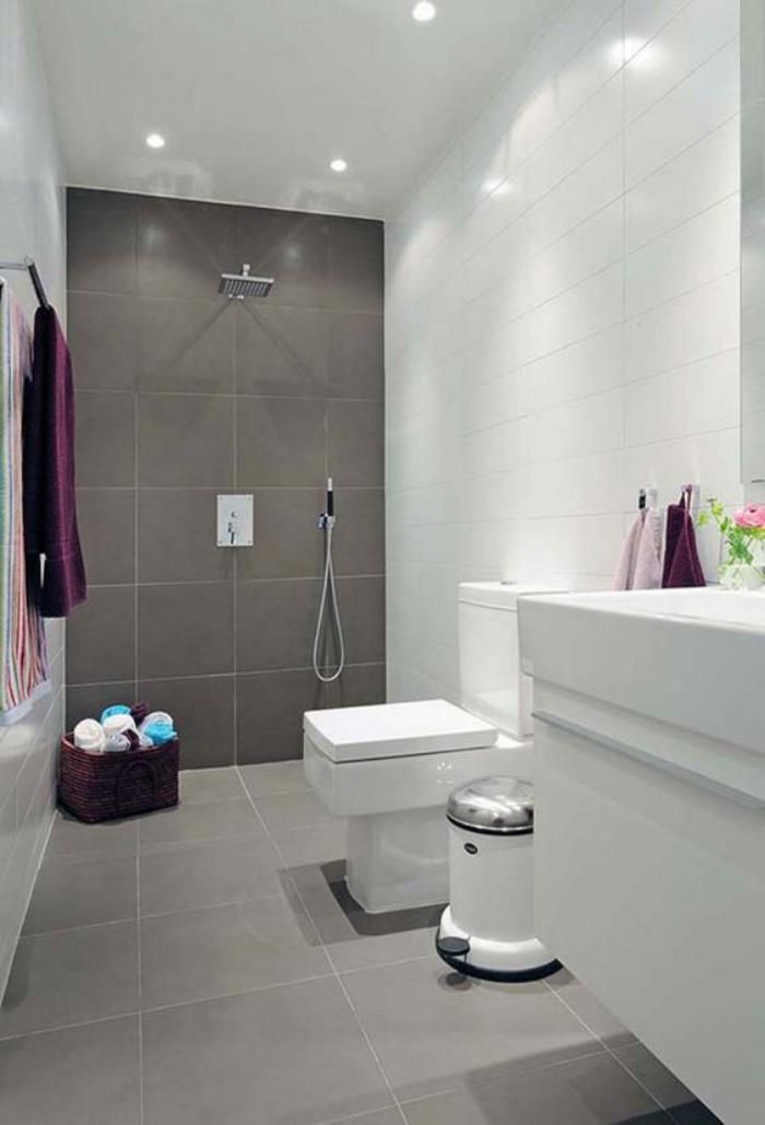 Carrelage gris beton salle de bain
