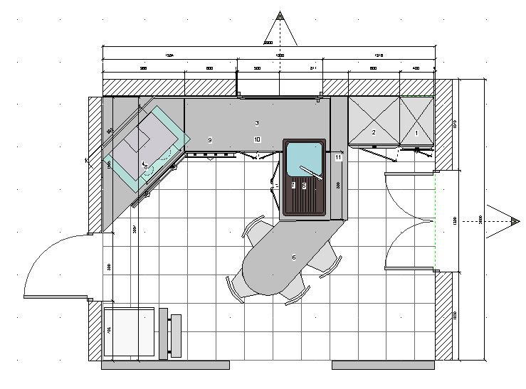 Plan de cuisine fermée